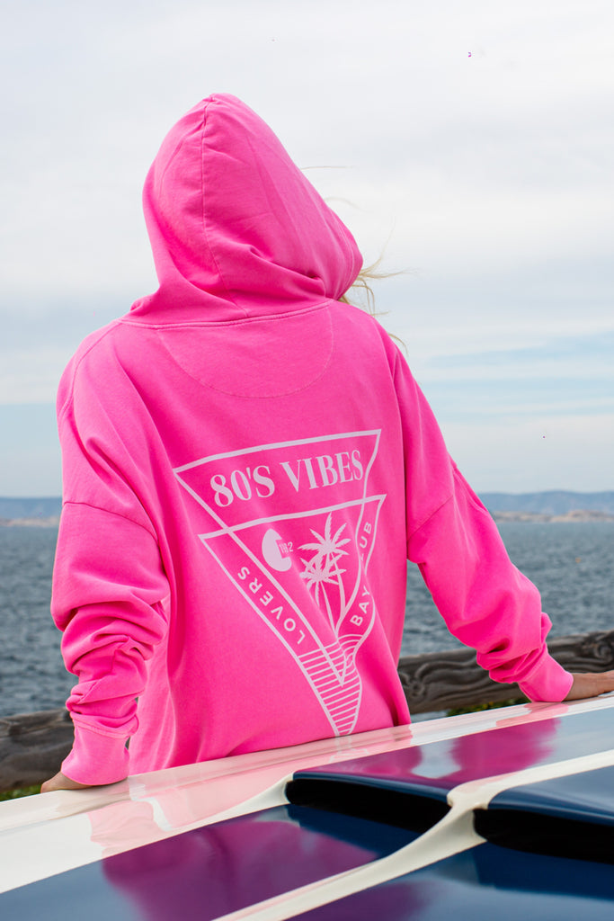 Hoodie dress neon pink Lovers Bay Club