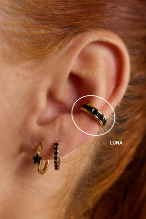 Earcuff Luna black gold