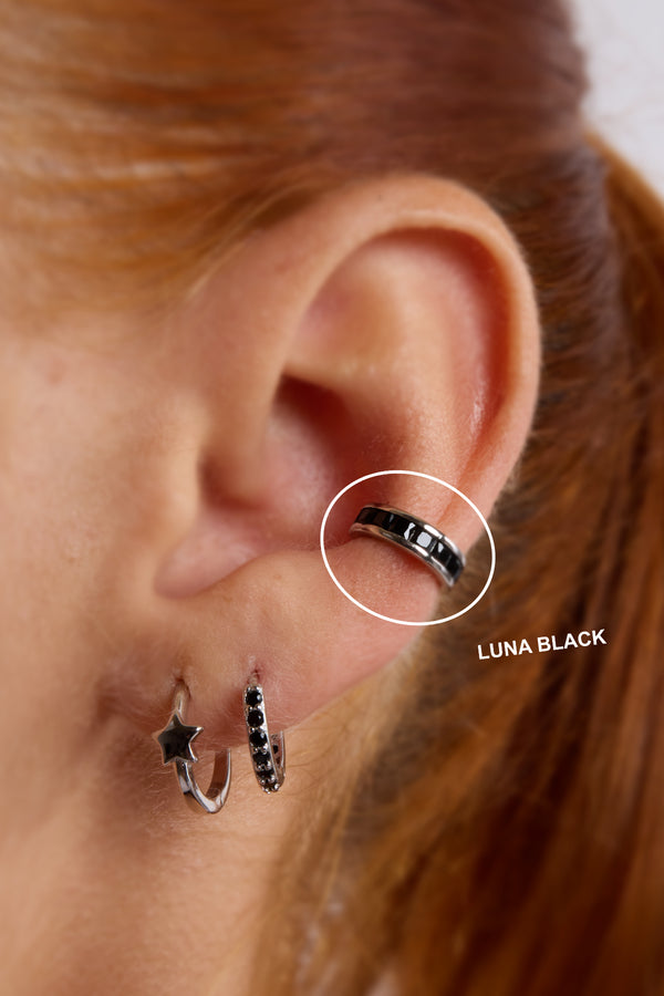 Earcuff Luna black silver