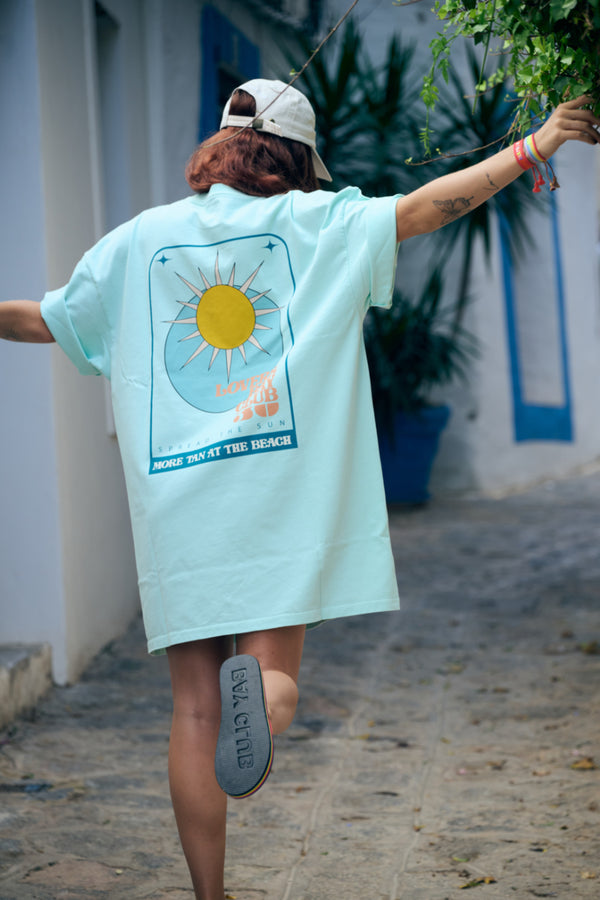 t-shirt dress aqua